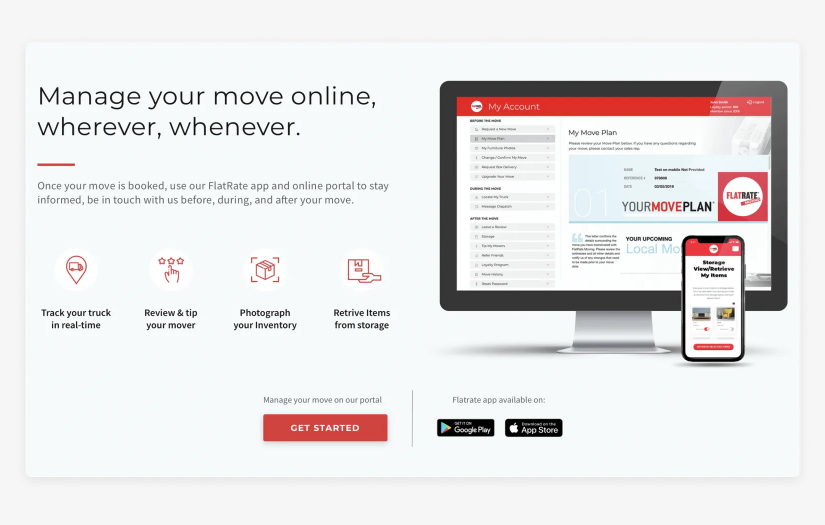 FlatRate Moving Digital Platform screenshot 1
