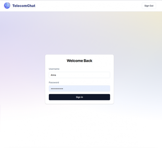 TelecomChat screenshot 1