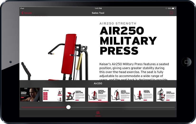 Building a CMS and iPad sales tool for Keiser screenshot 2