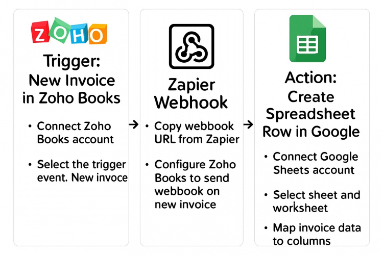 Smart Payment Tracking: Zoho Books & Google Sheets Connected by Zapier screenshot 1