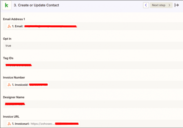 Automated Invoice Tracking with Zoho Books, Zapier & Keap screenshot 3
