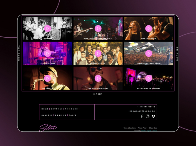 WordPress Website Design and Development for a Musical Band screenshot 2