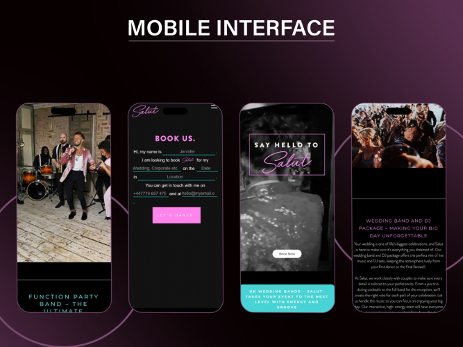 WordPress Website Design and Development for a Musical Band screenshot 1