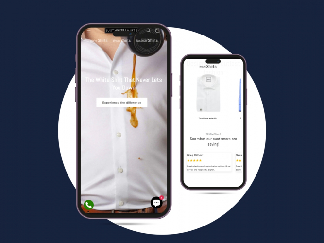 Premium Shopify eCommerce Development for Apparel Brand – Just White Shirts screenshot 3