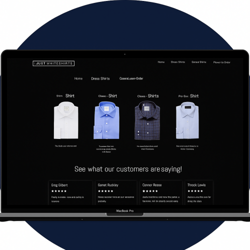 Premium Shopify eCommerce Development for Apparel Brand – Just White Shirts screenshot 2