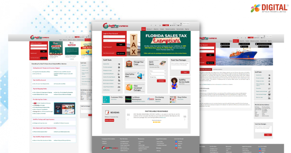 Swiftpac Website screenshot 1