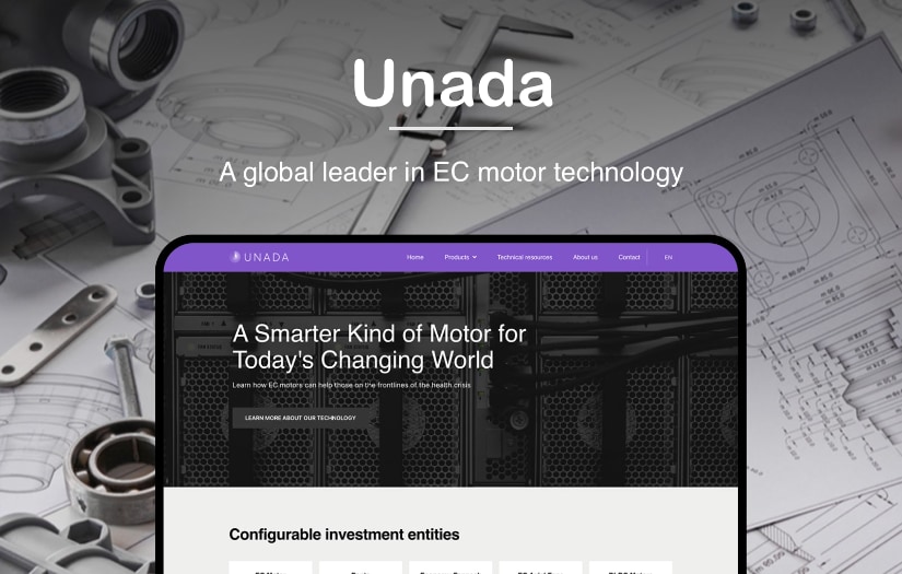 Corporate website - EC motor technology screenshot 1
