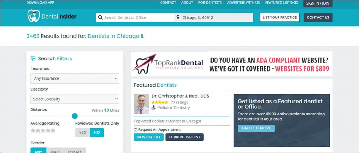 Dental Insider - Custom Dental Directory & Reputation Management Platform screenshot 1