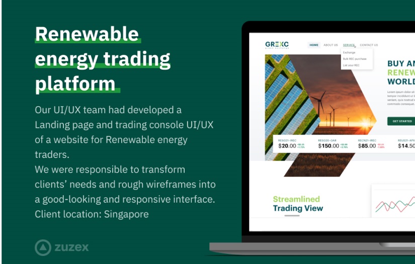Renewable energy trading platform screenshot 1