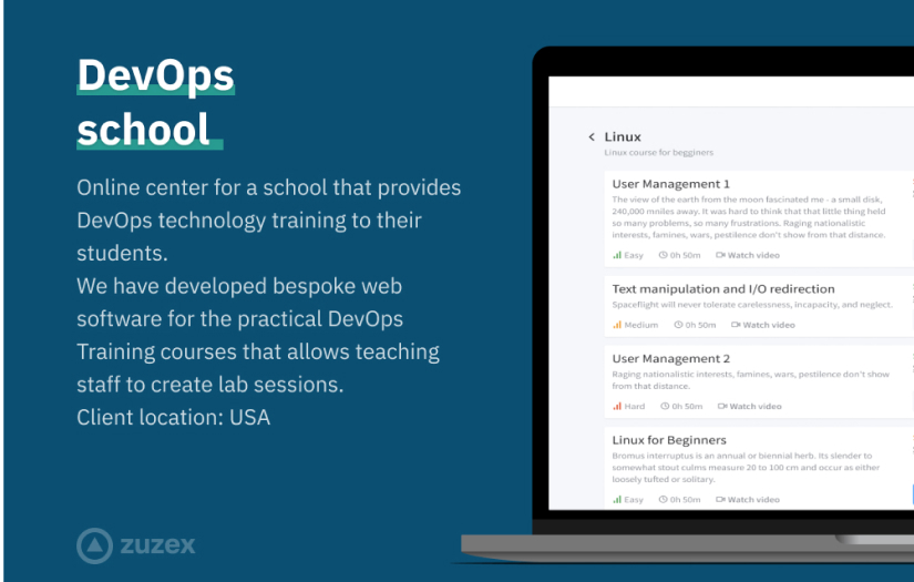 Web platform for DevOps Courses screenshot 1