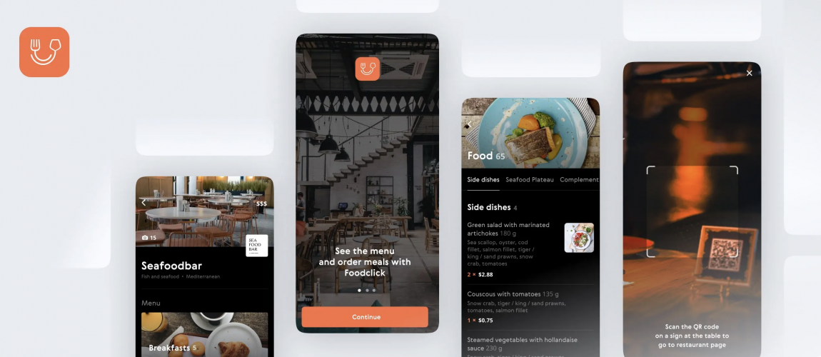 Foodclick: mobile app for reservations, pre-orders and cashless payments in restaurants screenshot 1