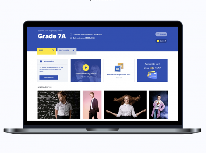 Platform for selling graduation photo shoots screenshot 1