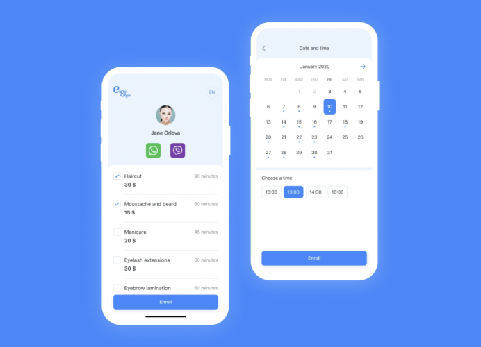 An application for finding beauty masters and organizing their work screenshot 1