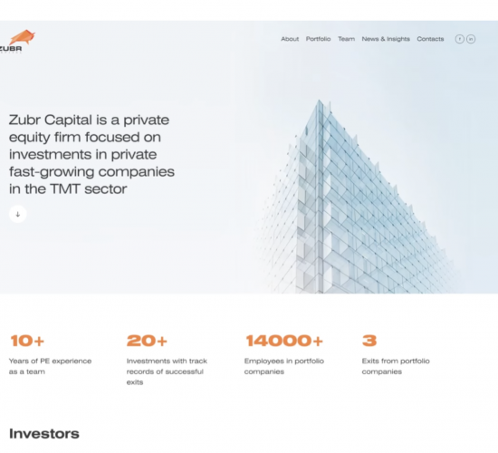 We created a portfolio website showcasing the company's cool projects and reflecting their areas of expertise screenshot 1