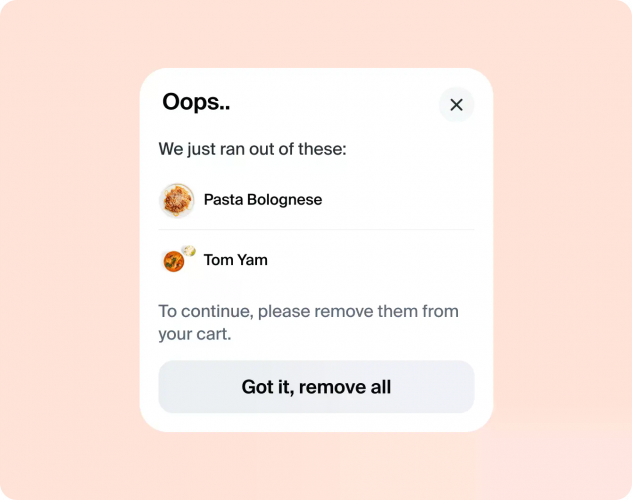 Sizl. Dark kitchen mobile app screenshot 2