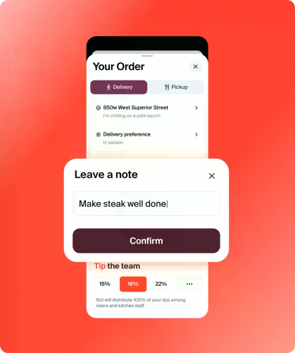Sizl. Dark kitchen mobile app screenshot 5