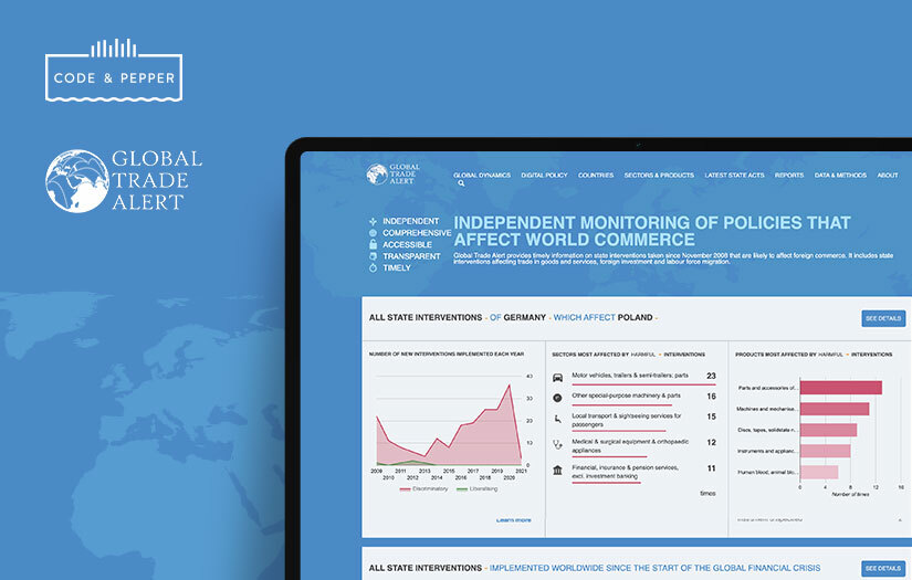 Global Trade Alert: End-to-end Development, Project Management, UI/UX Design screenshot 1