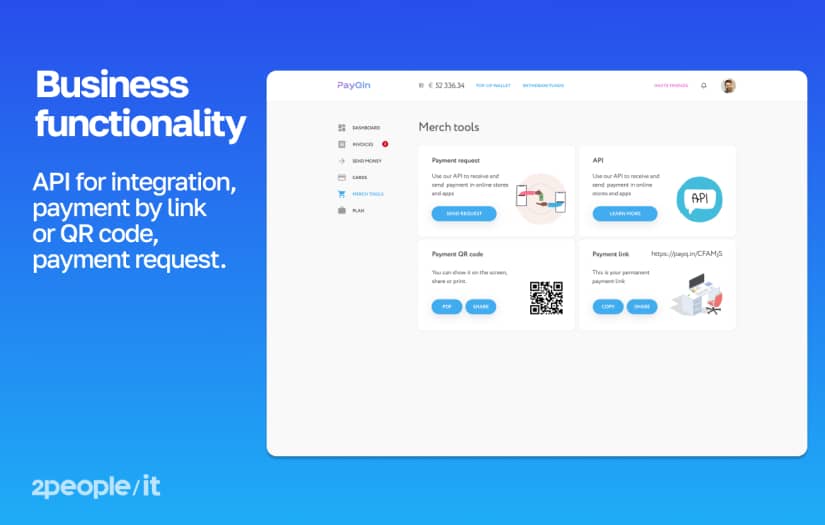 Web app for online wallet PayQin screenshot 1