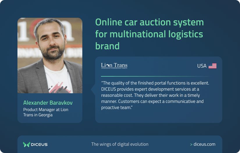 Online Car Auction System for Multinational Logistics Brand screenshot 1