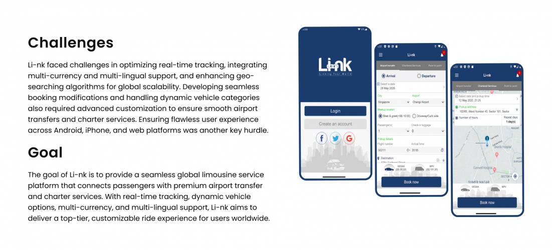 Li-nk: Global limousine service provider App screenshot 1