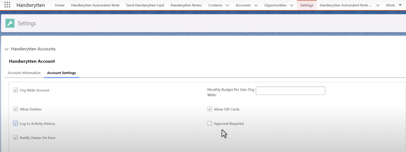 Creating and Publishing an App Exchange Package for a US Startup That Provides a Personalized Handwritten Card Service screenshot 1