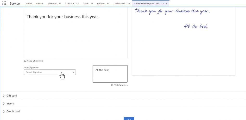 Creating and Publishing an App Exchange Package for a US Startup That Provides a Personalized Handwritten Card Service screenshot 2