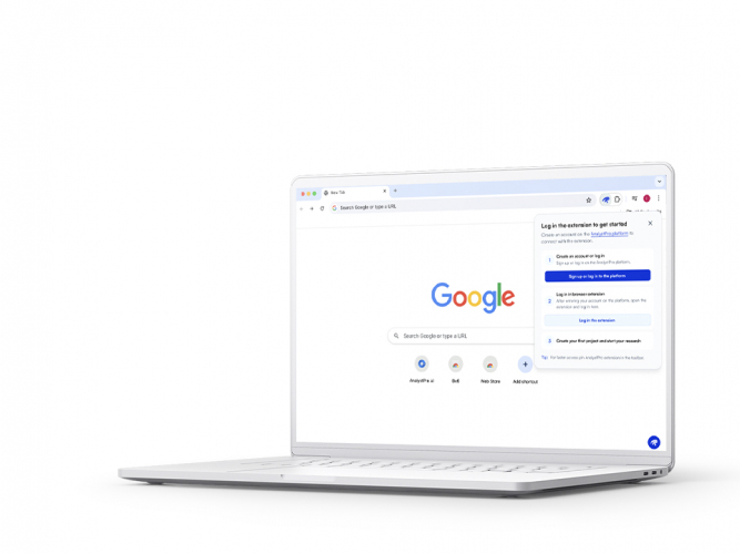 Web platform/Chrome Extension for Market Researchers screenshot 1