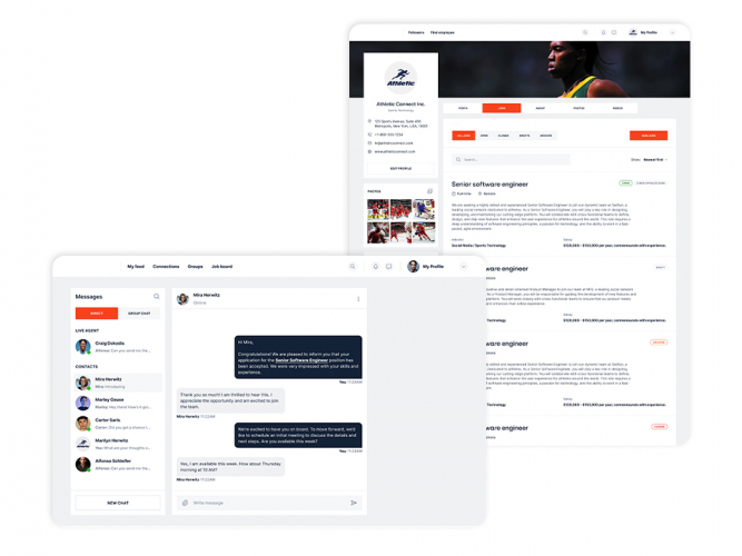 LinkedIn-like Social Network for Professional Sportsmen screenshot 3