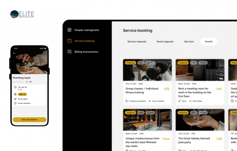 Сross-platform mobile app & Web platform for Amenity Management Company screenshot 1