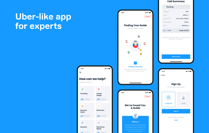 Cross-platform app for connecting with professionals screenshot 1