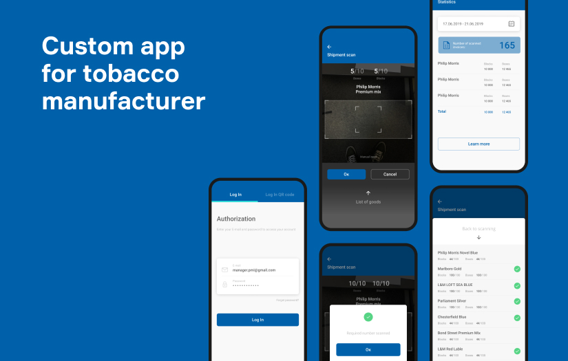 Custom app for tobacco manufacturer screenshot 1
