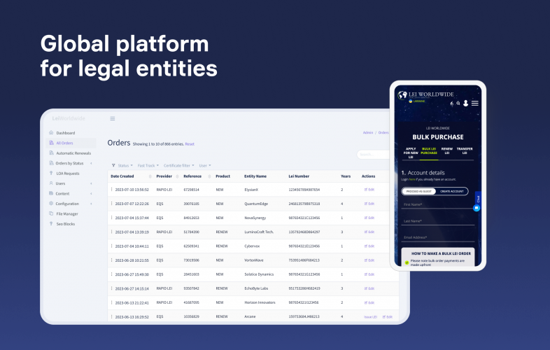 The LEI platform enhancement screenshot 1