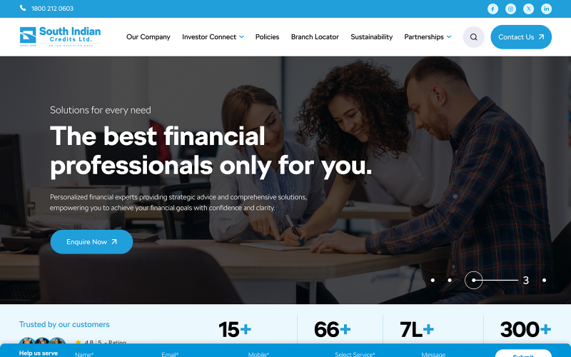 South Indian Credits – Corporate Website Development for a Leading NBFC screenshot 1