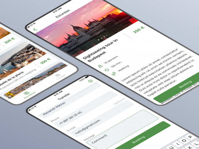 A multiplatform mobile app, designed for tour and transfer booking screenshot 1