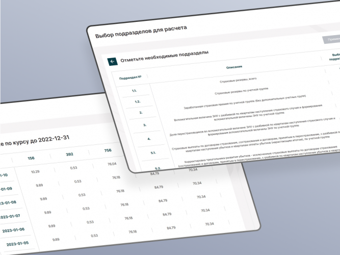 Development of an automation system for calculating insurance reserves screenshot 1