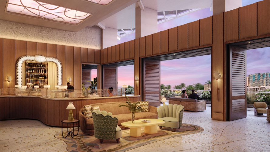 3D Interior Visualization of Waikiki Hotel Concept screenshot 1