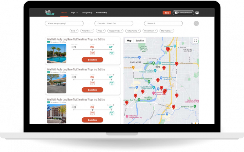 HelloVacay – Hotel Booking App with NFT Integration screenshot 1