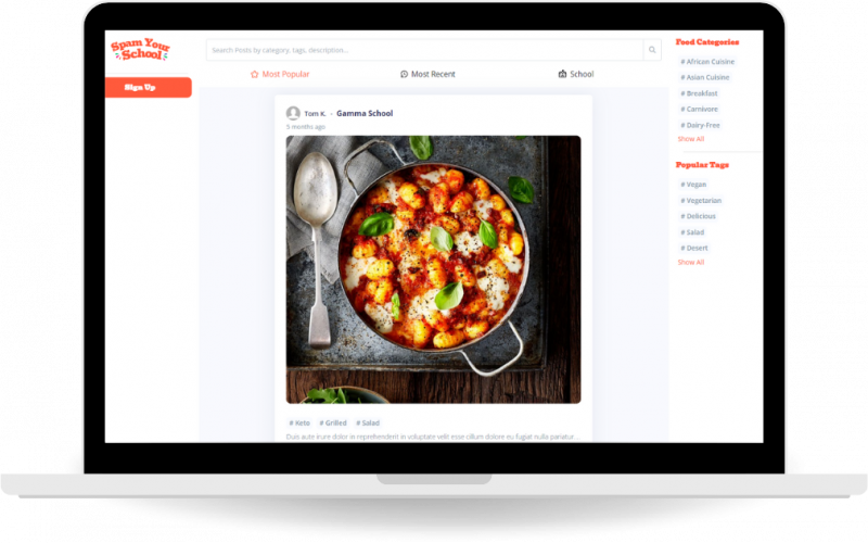 Spam Your School – Social Food Discovery Platform for Students screenshot 1