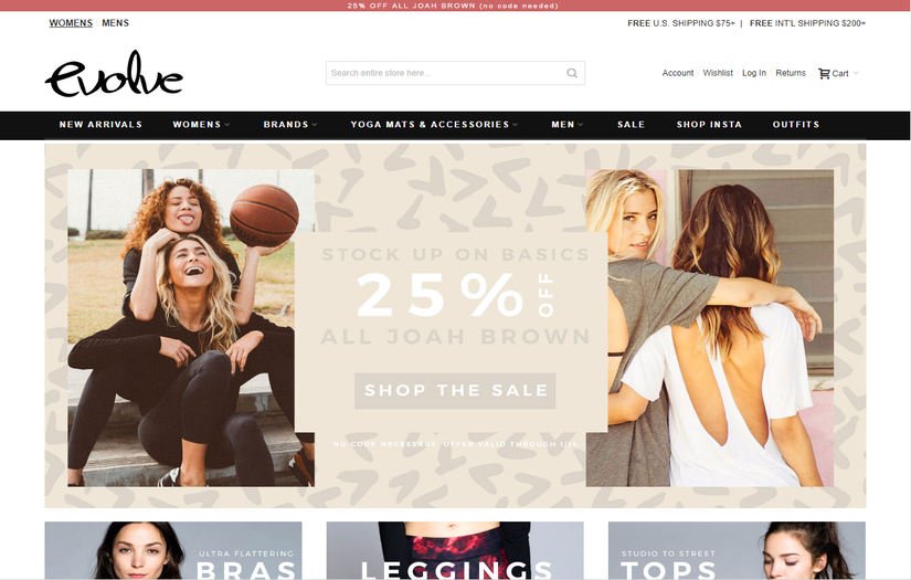 A Magento based online store for women yoga clothing screenshot 1