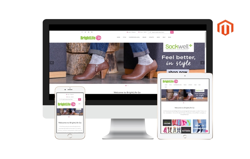 Magento based Website for Selling Compression Hosiery screenshot 1