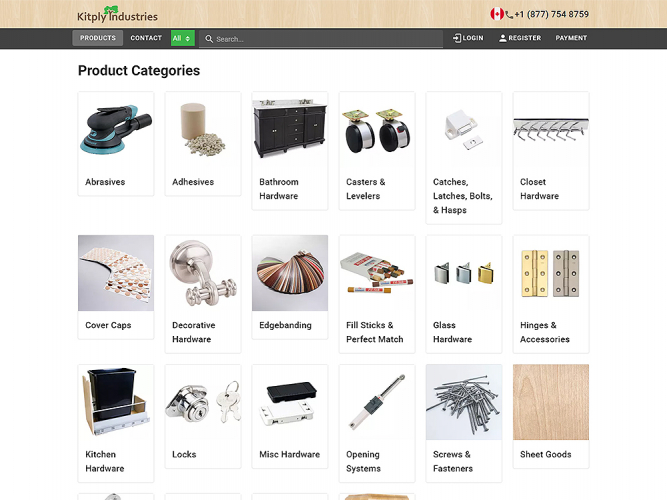 MERN Stack Custom E-Commerce Website for Kitply Industries, Canada screenshot 1