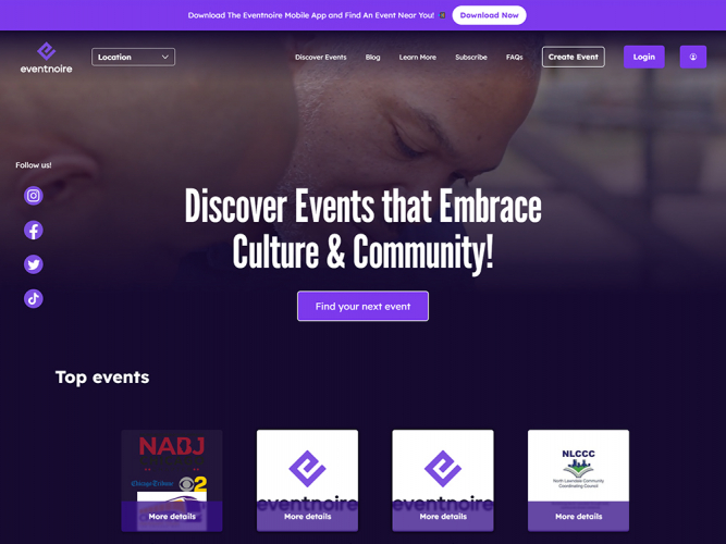 Eventnoire Website Development screenshot 2