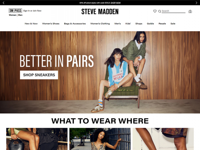 Ecommerce Website for Steve Madden screenshot 2