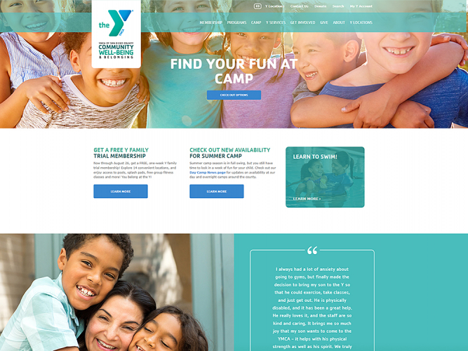 Drupal website for YMCA screenshot 1
