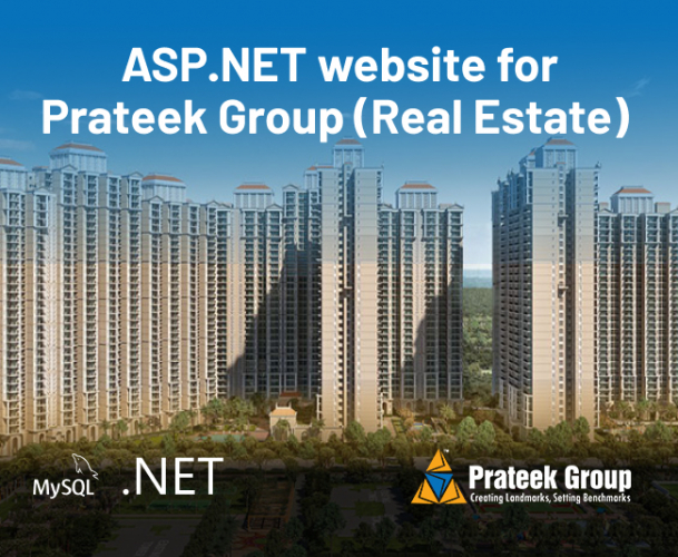 ASP.NET website for Prateek Group (Real Estate) screenshot 1