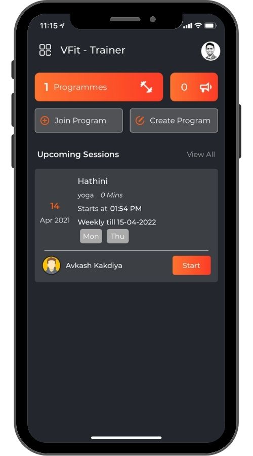 vFit- A Virtual Fitness App screenshot 1