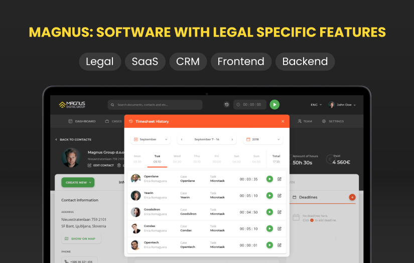 Software with legal specific features development screenshot 1