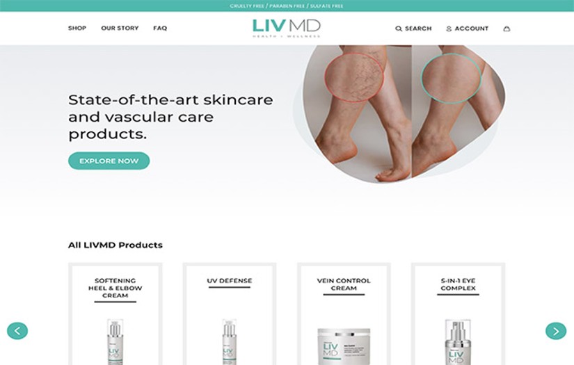 LIVMD Shopify Website screenshot 1