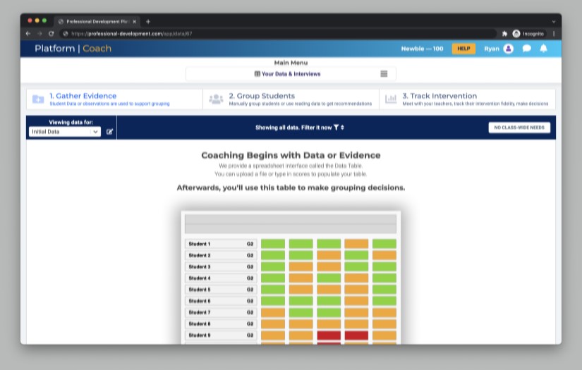 Professional development and intervention platform for schools screenshot 1