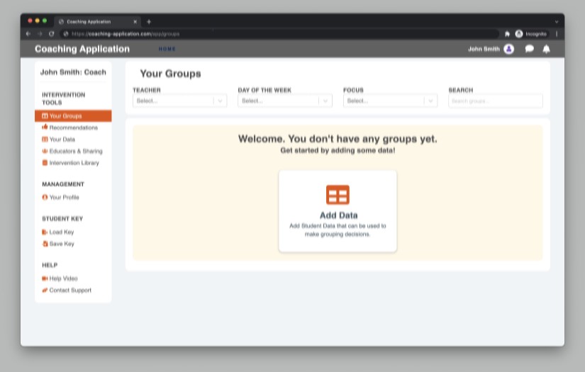 Coaching Application screenshot 1